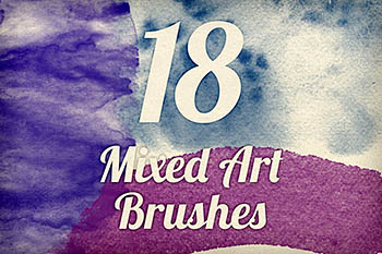 混合效果的艺术笔刷 Mixed Art Brush Pack 1
