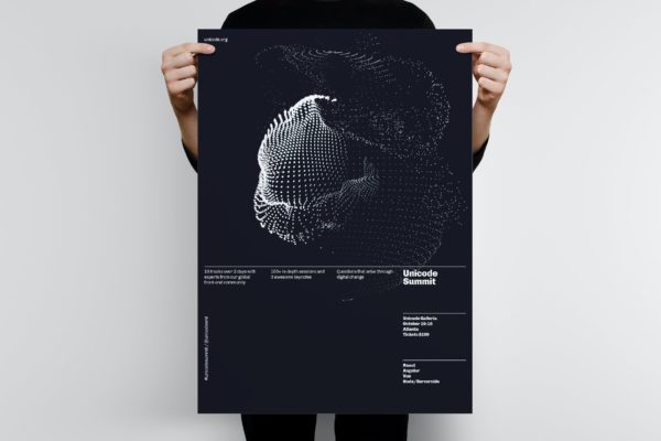 Unicode首脑会议信息技术主题海报设计模板 Unicode Summit Tech Poster Template