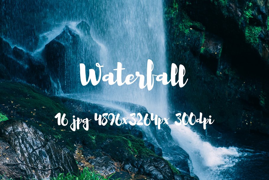 瀑布飞泻高清照片素材 Waterfall photo pack设计素材模板