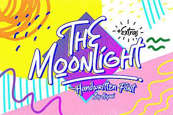 手写趣味设计字体 The Moonlight Tubular Font