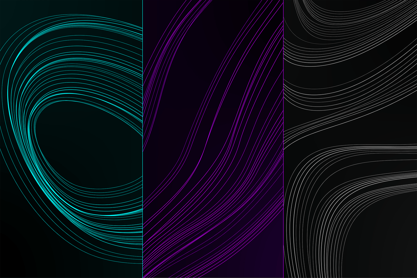 3种抽象线条几何图形高清背景图素材 Abstract Background Set设计素材模板