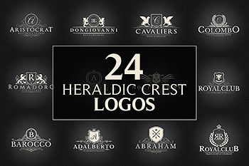 24款复古风格Logo素材设计模板 24 Crest Logos Bundle Vol.2