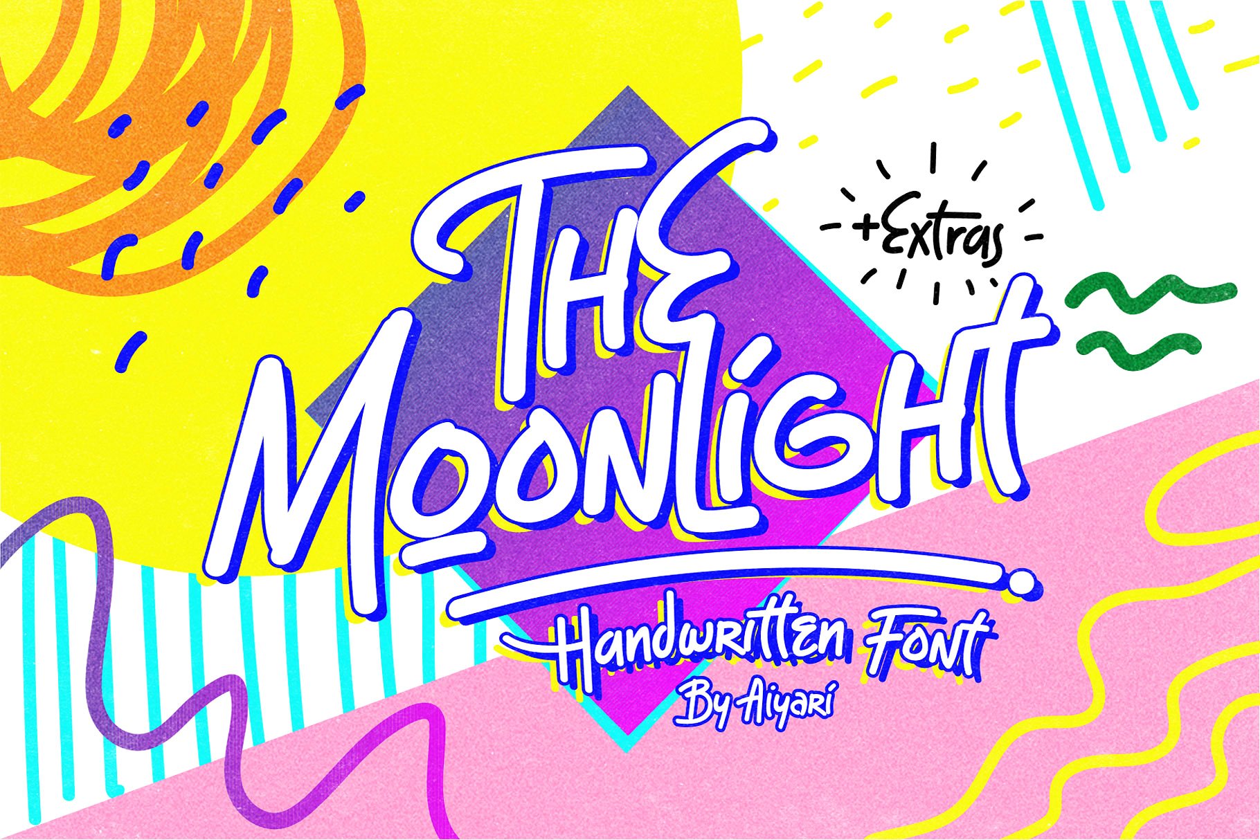 手写趣味设计字体 The Moonlight Tubular Font设计素材模板