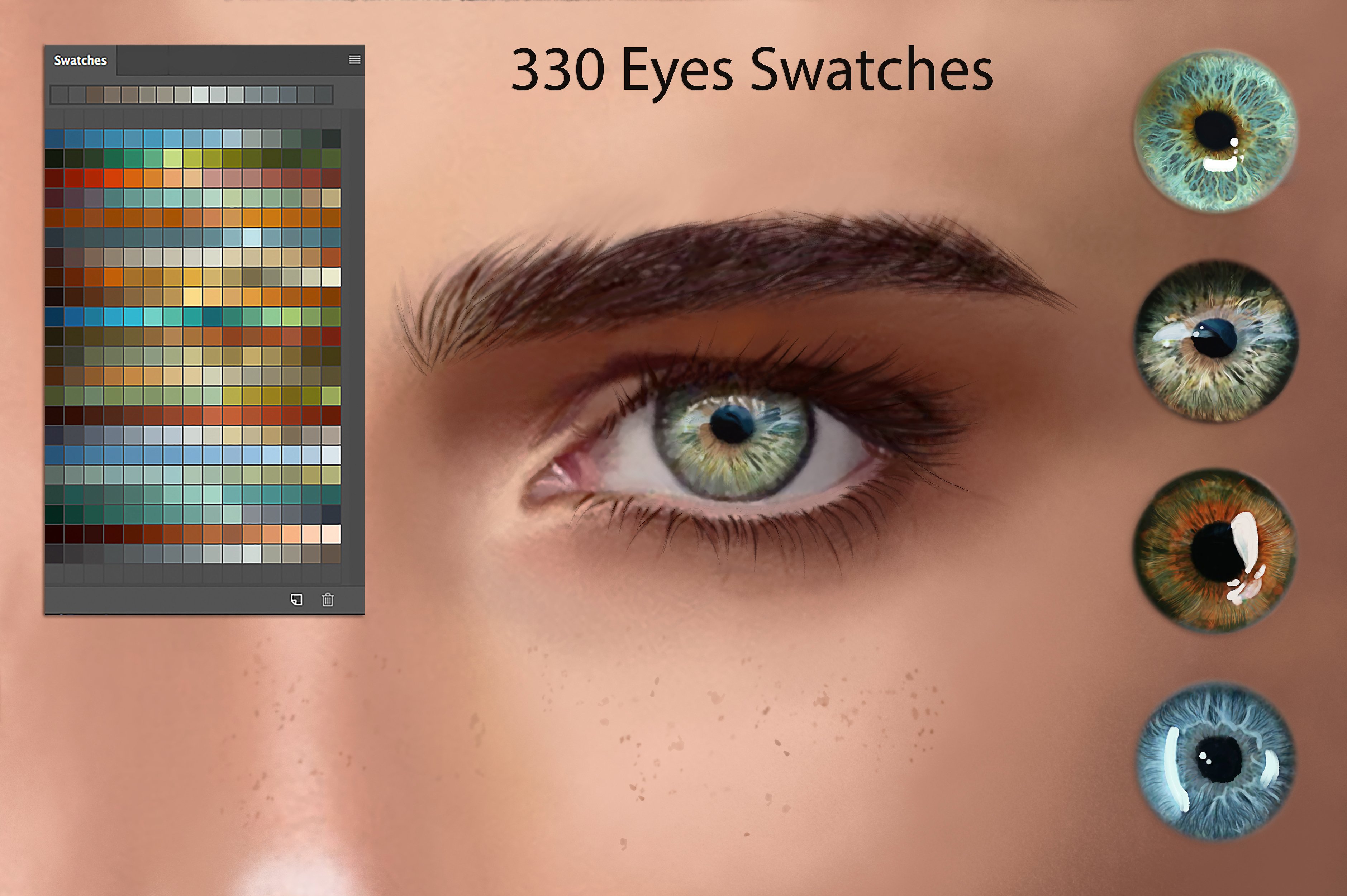 眼睛绘画笔刷 Eyes Swatches for Digital Painting设计素材模板