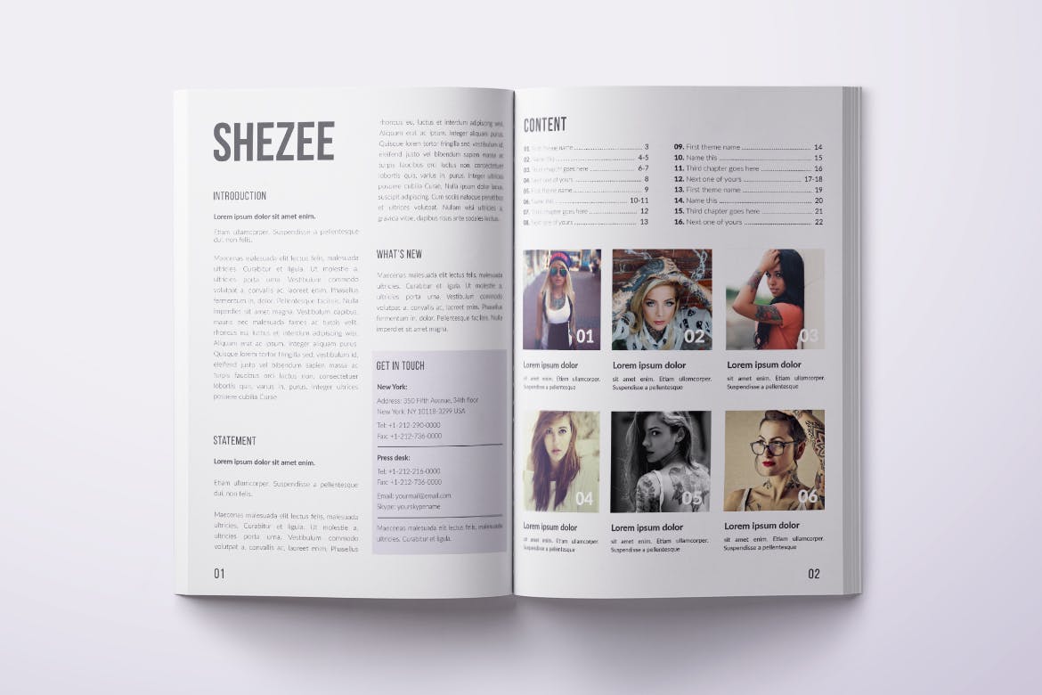 时尚高端多用途的时尚杂志楼书画册品牌手册设计模板（psd）设计素材模板