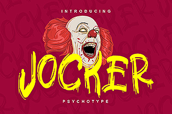 极具个性的英文笔刷装饰字体 Jocker | Psychotype Font Theme