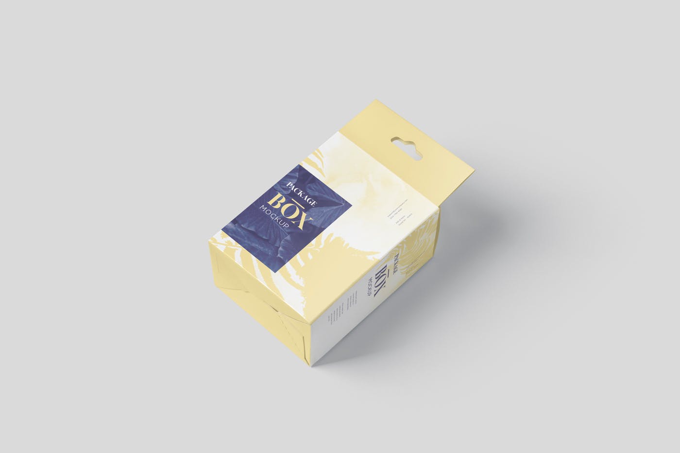 挂耳式扁平矩形包装盒样机模板 Package Box Mockup Set – Slim Square with Hanger设计素材模板