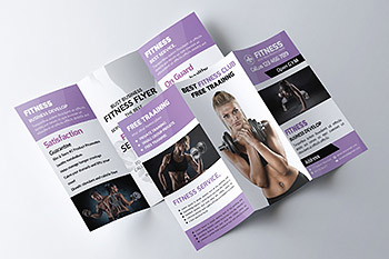 运动三折页画册 Sport Fitness Trifold Brochure