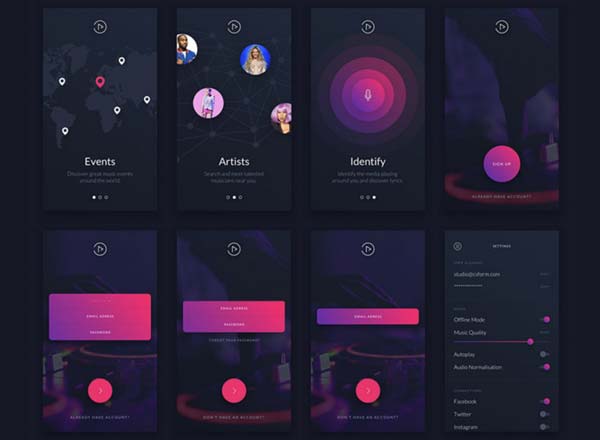 酷炫个性的音乐类APP UI KITS下载[For Sketch]