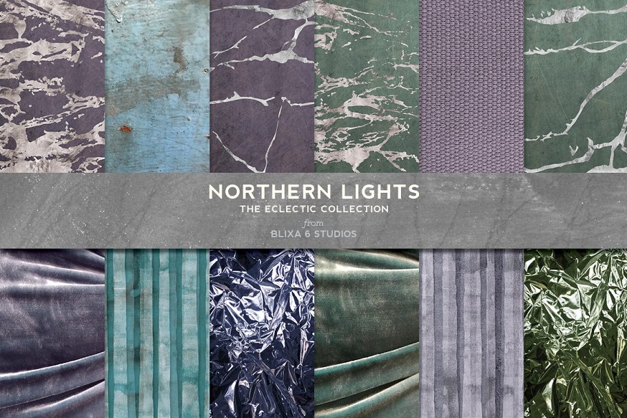 银箔大理石 Northern Lights: Silver Foil Marbles设计素材模板