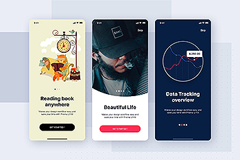 现代设计风格APP启动页设计模板 Onboarding Mobile app template