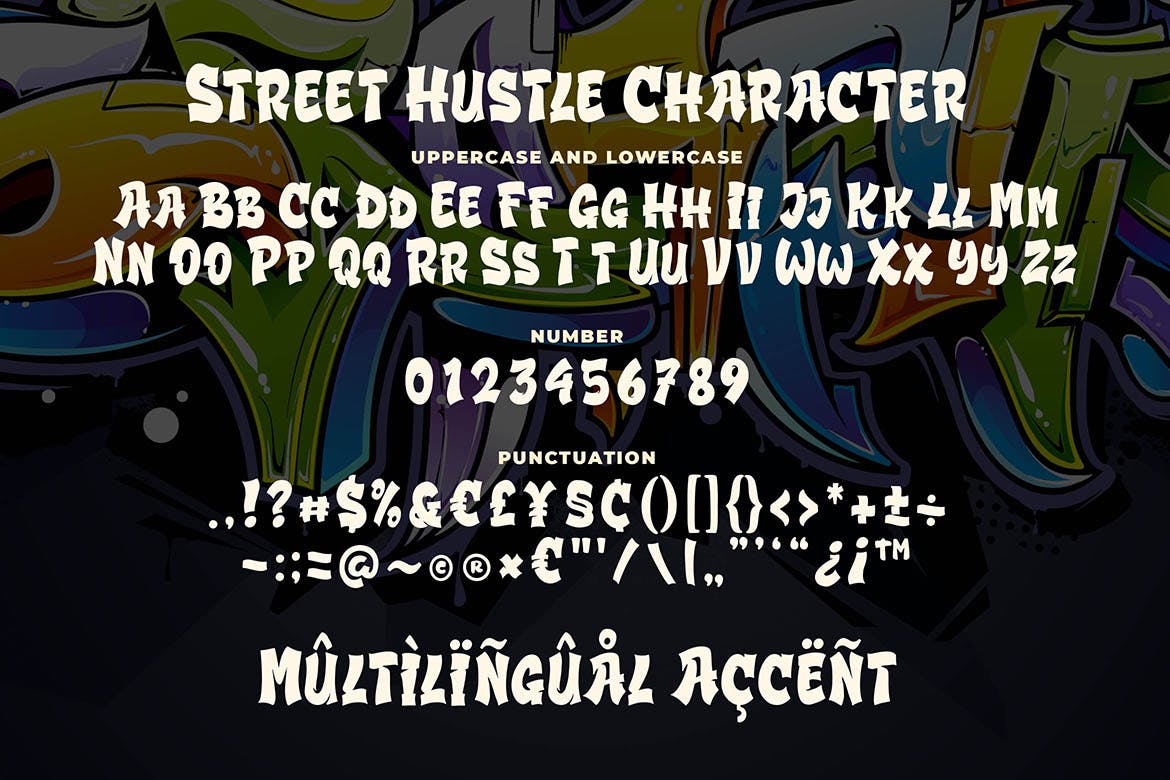 街头涂鸦艺术风格英文装饰字体 Street Hustle – Graffiti Font设计素材模板