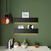 Iron Storage Rack Industrial Wall Lamp Hanging Bookshelf Magazine Storage Rack Bedroom Wall Glowing Newspaper Rack