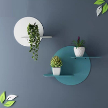 Nordic living room background wall iron art decoration rack modern simple wall hanging ins hole free storage rack