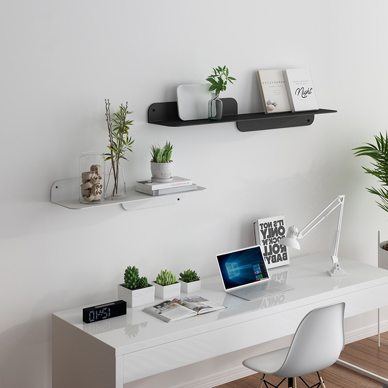 ins brief partition Nordic wall strip shelves free of liquid nails lined plates Innovative Iron Art Bookshelves