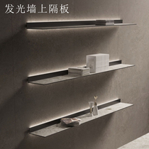 Illuminated wall shelf bookshelf wall hanging wall shelf iron wall vertical partition living room panel display shelf