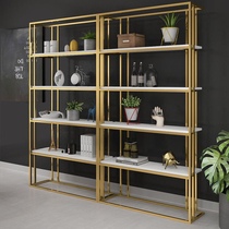Nordic Golden Iron Art Shelf Floor Bookshelf Creative Shelf Multilayer Containing Shelf Simple Display Rack Display Shelf