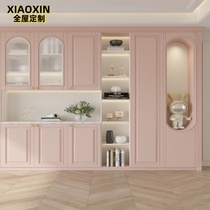 Customized painted door panels for the whole house wardrobe doors simple French cream style handle-free custom-made solid wood painted doors