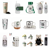 Starbucks, летняя кофейная стеклянная вместительная и большая трубочка со стаканом, 2020, стиль, с медвежатами