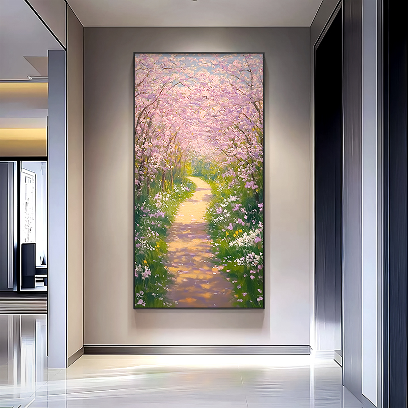 Monet's Garden Entrance Pure Hand-Painted Oil Painting Dafen Village Healing Landscape Wall Art Corridor Aisle High-End Decorative Painting Monet's Garden Entrance Pure Hand-Painted Oil Painting Dafen Village Healing Landscape Wall Art Corridor Aisle High-End Decorative Painting