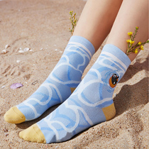 Top Melon Bear joint socks men and women spring and autumn cotton tube thin breathable spring and summer personality tide socks 3 pairs