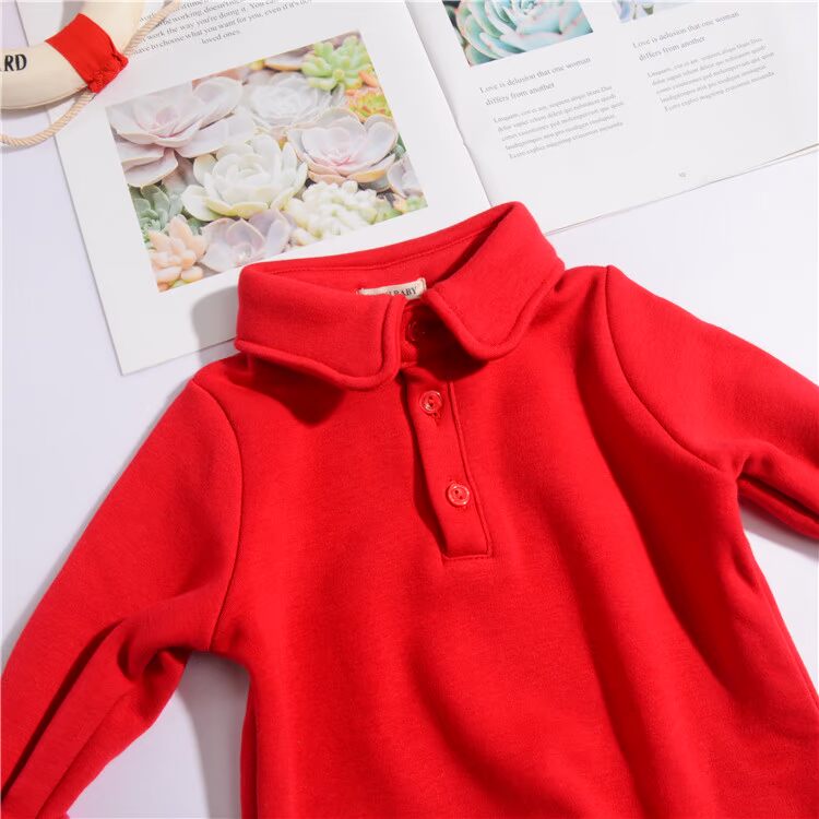 Màu sắc trẻ em cộng với áo sơ mi nhung POLO bé trai Bao mùa thu và quần áo mùa đông trong chiếc áo sơ mi dày của trẻ em không rơi áo thun nhung shop quần áo trẻ em đẹp
