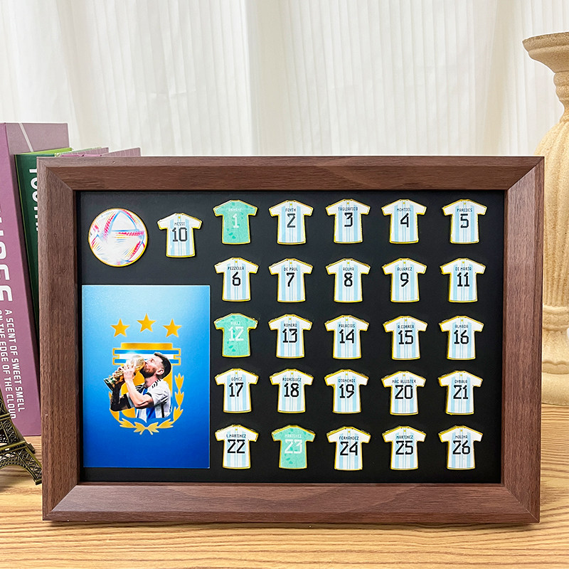 Argentina Messi Portugal C Ronaldo Brazil Neymar football jersey badge photo frame commemorative collection for boyfriend