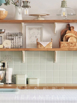 He pan mint green Nine Palace grid mosaic wall tile kitchen bathroom bar tile non-slip wear-resistant all porcelain 30*30