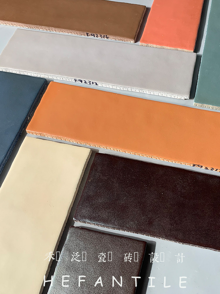 Hefan retro texture long tile Nordic dining room kitchen bar balcony floor tiles powder room bathroom wall tiles