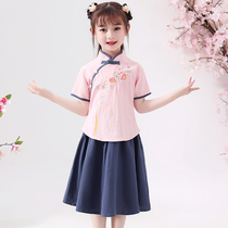 Girls dress Summer clothing Republic of China Wind new pure cotton Liandress CUHK Tong Xianqi Tang Costume Children Act Out of Childrens clothes