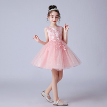 Hong Kong girls dress 2022 new summer foreign air late dress child princess skirt girl piano for a dress