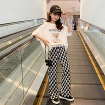 Hong Kong girls summer clothing suit 2022 new trendy ocean gas net red CUHK child Han version Summer short sleeve Two sets