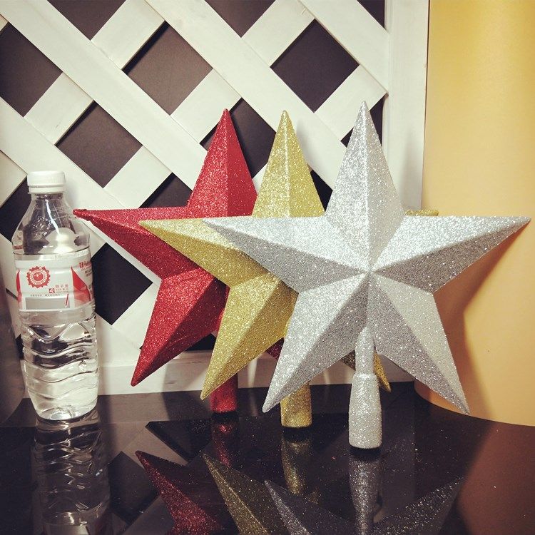 New Year's Day Christmas dance props red sparkling five-pointed star chorus props children's performance supplies five-star hanging star