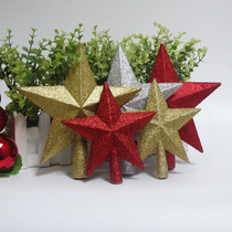 Mid-Autumn Festival National Day performance dance props red five-pointed star window decorations Golden hanging star hanging star Christmas tree