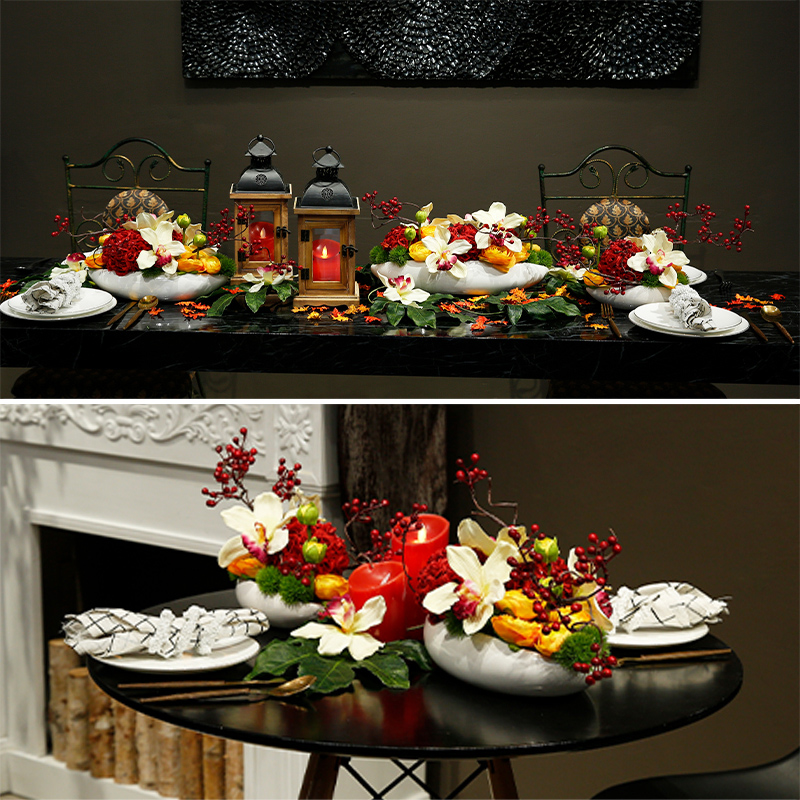 Jinghua flower simulation floral set table flower flower long conference table flower hotel large round table flower desktop floral set