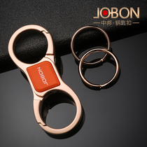 Zhongbang double opening eight-character buckle car Big Ring keychain male waist hanging zinc alloy key ring couple key chain New