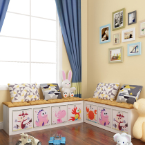 Simple bay window cabinet free combination multifunctional floor cabinet living room storage stool storage stool no back low stool