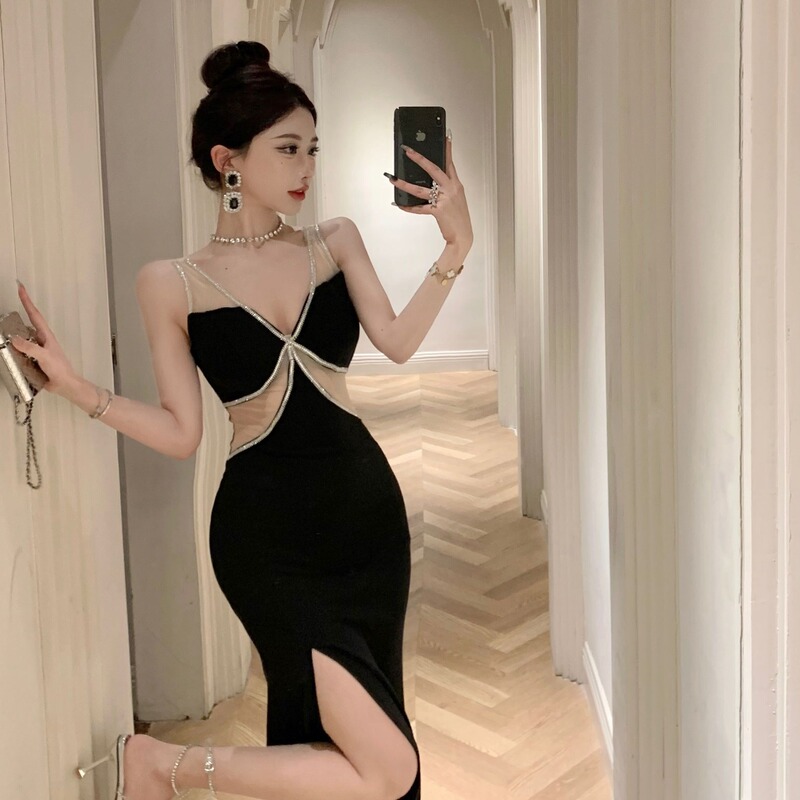 Elegant and Sophisticated Gauze Patchwork Heavy-Duty Gown Dress, 2026 New Model, Unique and Stylish, Slimming Design, Niche