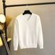Pure cotton sweater women's V-neck long-sleeved sweetheart collar women's sweater base layer cotton 100% cotton loose men's winter