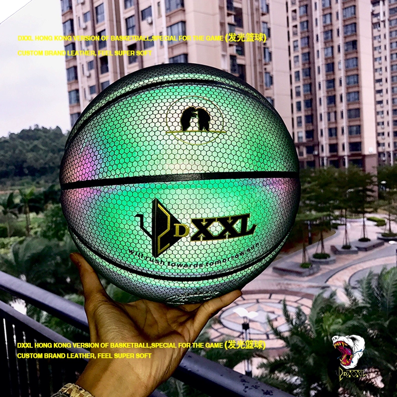 Chính hãng DXXL Bears Phản Quang Luminous Luminous Holographic Cầu Vồng Bóng Rổ Số 7 Số 5 Trẻ Em của Quân Đội Brothers Lắc Bóng Màu Xanh 	quần áo bóng rổ cho trẻ em