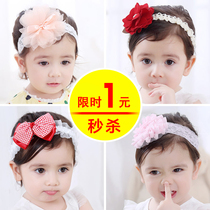 Female baby bow head flower Newborn cotton hair jewelry Baby hair band Princess girl 0-12 months hair band