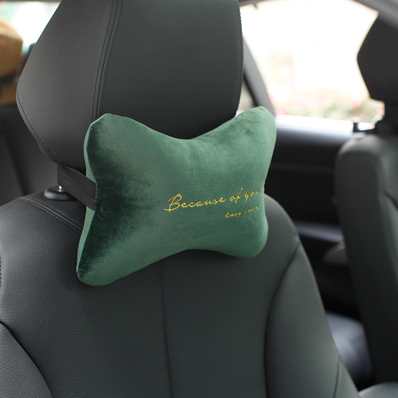 MZao upscale car head pillows rest with pillow-bone ram Neck Pillow Car Changed interior Butterfly Knot Embroidered car head