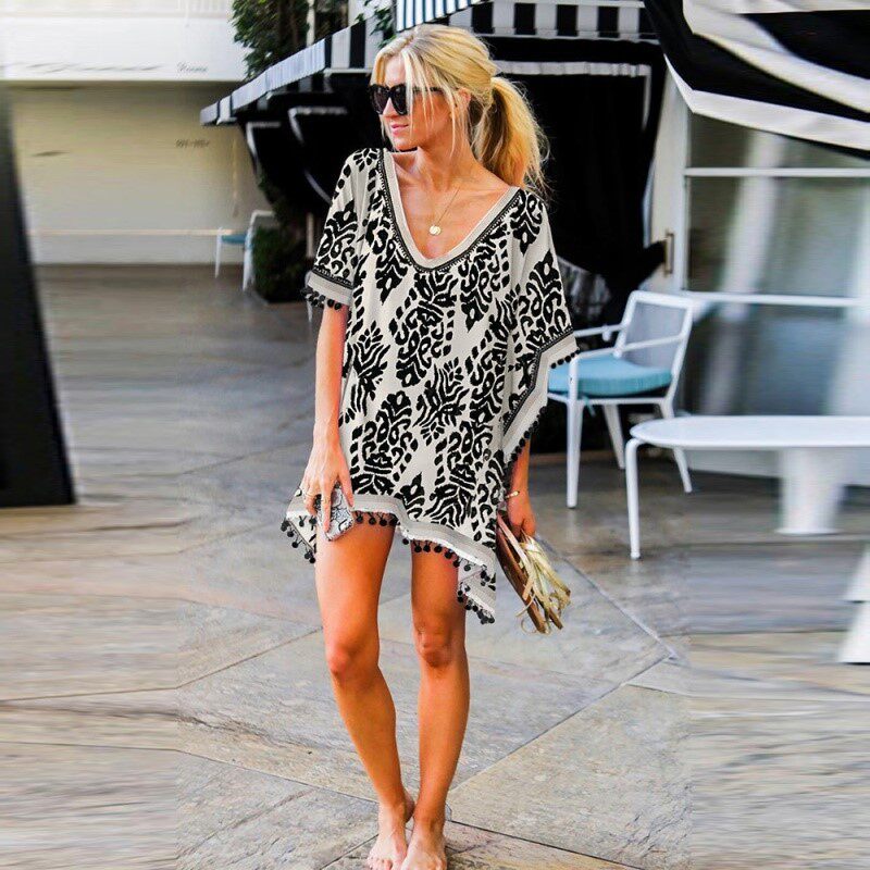 The Dress Beaches Covers Up Beachwear Bikini Shrt Ladies Women-Tao