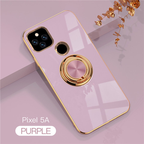 Purple — Stylish Chic Electroplated Slim Fit Magnetic Finger Ring Kickstand 7, 7 Pro, 6, 6 Pro Google Pixel Phone Case
