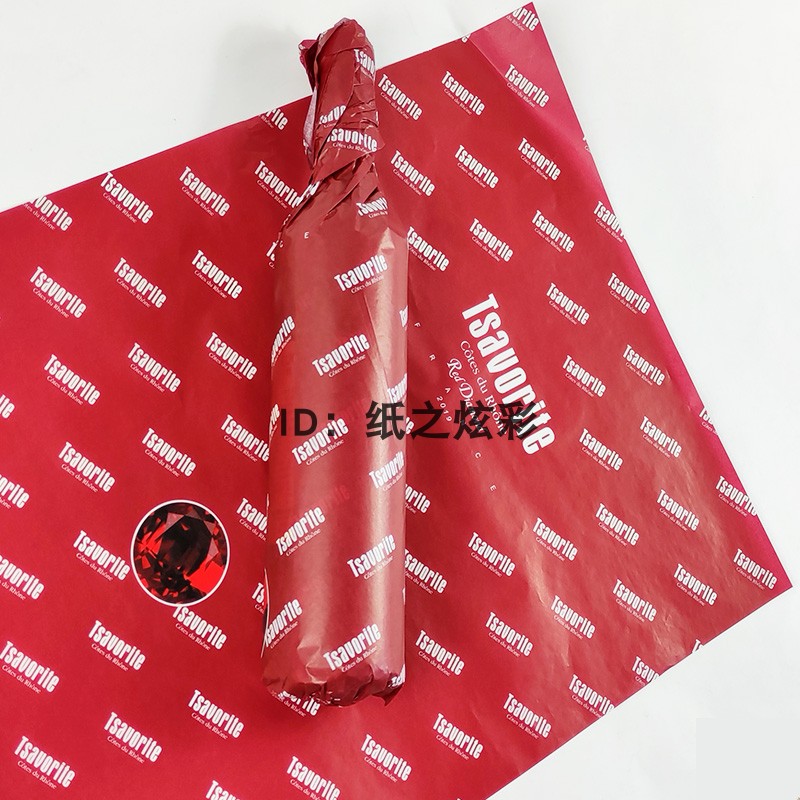 Come to chart custom red wine wrapping paper thickened copy paper wine bottle wrap wine paper wrap paper thin leaf paper 30 gr