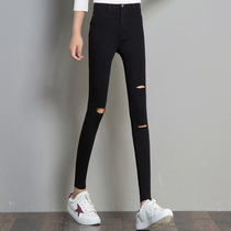 Sunny Zero Black Beats Bottom Pants Woman Spring Autumn 2021 New High Waist Display Slim Fit Stretch Slim Fit Slim Fit Pants