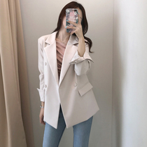Retro white little Subsuit jacket woman 2022 spring fall new Korean version loose casual tennis red small suit