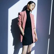 Li Qinstars with the same Han version Temperament Pink Suit Jacket Woman Autumn New Fried Street Famous Yuanyun Wind Little Western suit