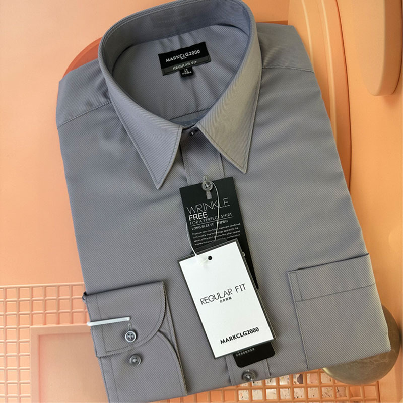 G2000 Men's White Long-Sleeve Pointed Collar Twill Business Professional Non-Iron Wrinkle-Resistant Shirt Workwear Formal Wear