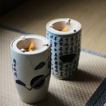 Taicu Lianhuatang will enter the wine charcoal stove handwritten blue and white wind stove pottery mud cooking tea stove pine stove alcohol furnace